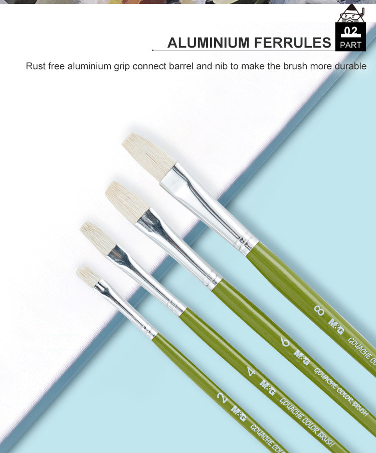 M&G Guoache Paint Brush Set 4pcs. (1 per pack)