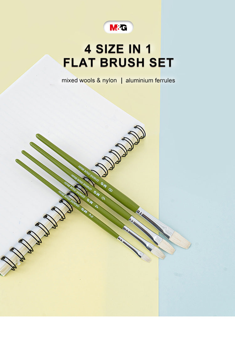 M&G Guoache Paint Brush Set 4pcs. (1 per pack)