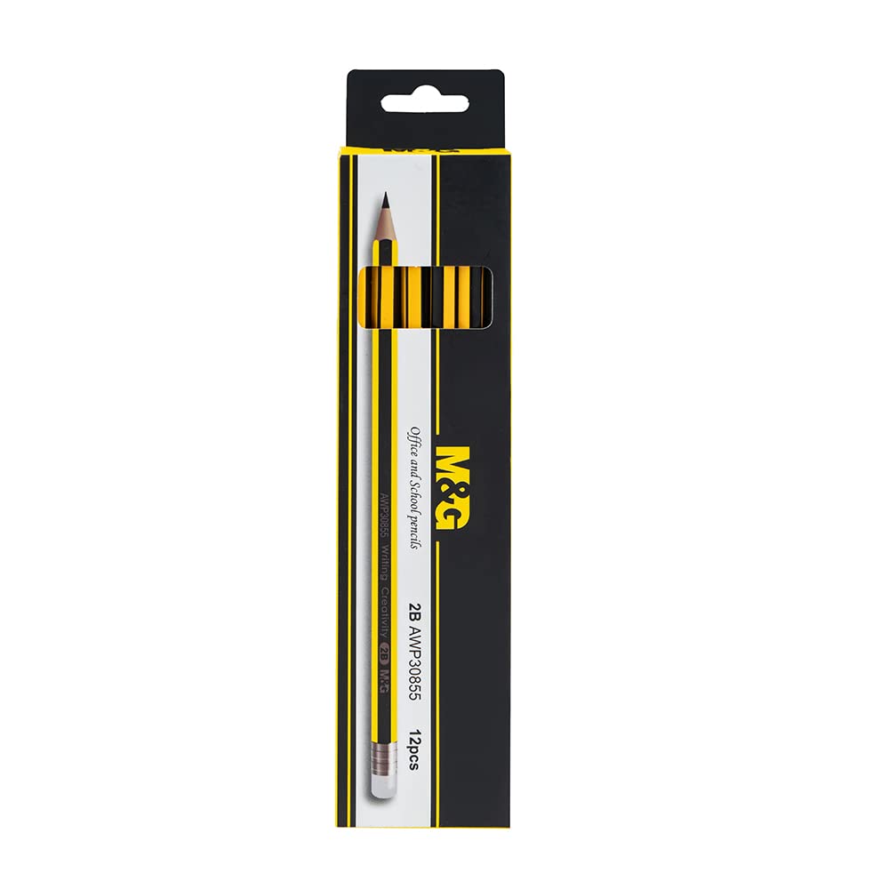 M&G Pencil hexagon with eraser 2B. (10 per pack)