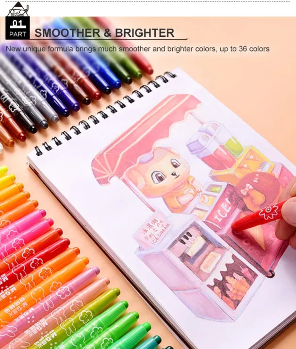 M&G Twistable Crayon 24 colors. PP Box Package. (1 per pack)