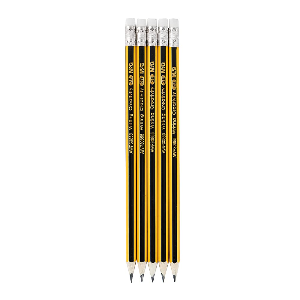 M&G Pencil hexagon with eraser 2B. (10 per pack)