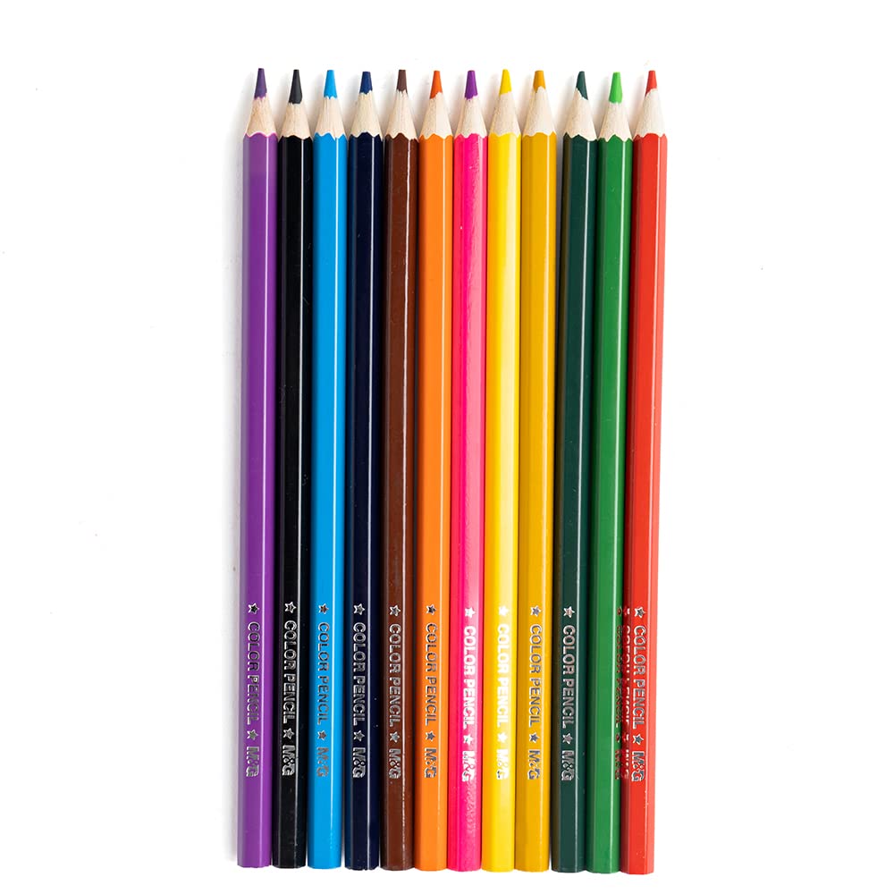 M&G Hexagon Color Pencil. Oil-based. 12 colors. (1 per pack)