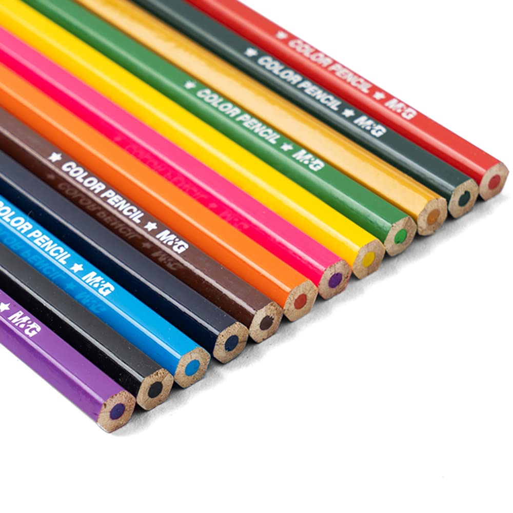 M&G Hexagon Color Pencil. Oil-based. 12 colors. (1 per pack)