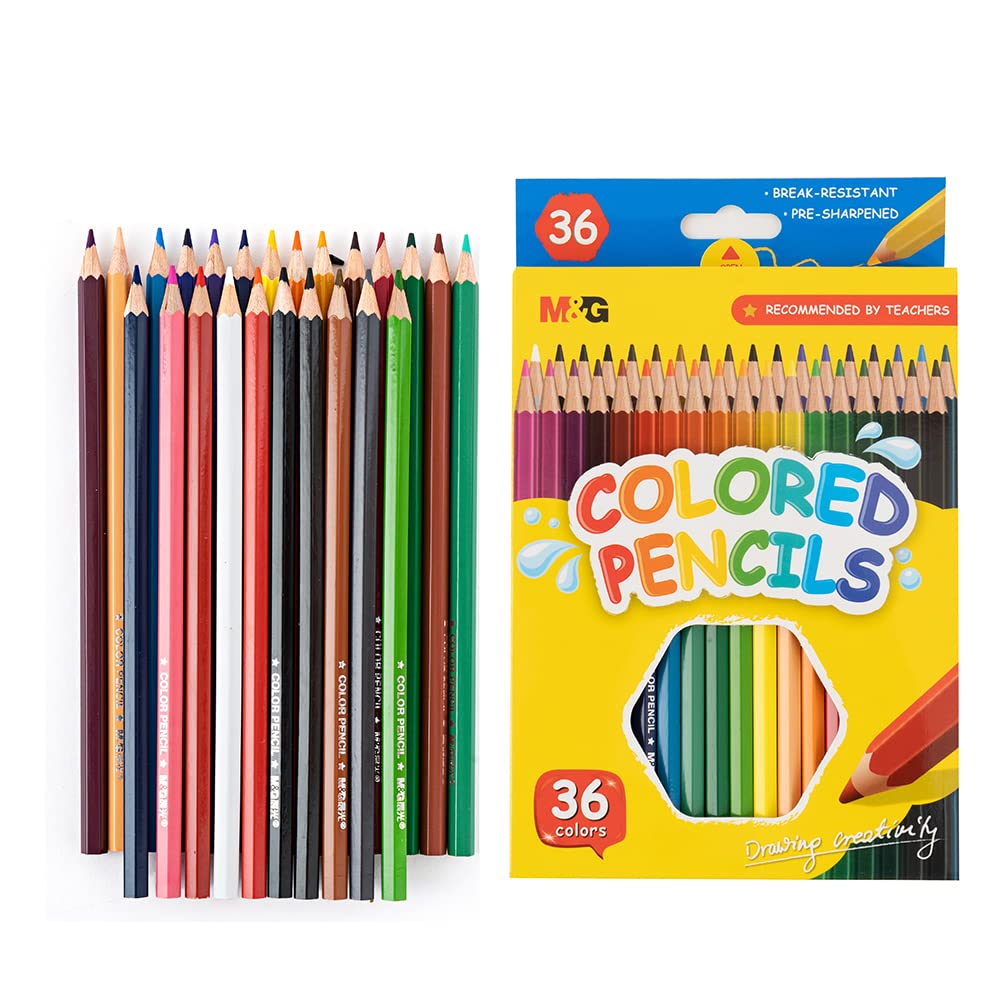 M&G Hexagon Color Pencil 36 colors. Flat Box Package. (1 per pack)