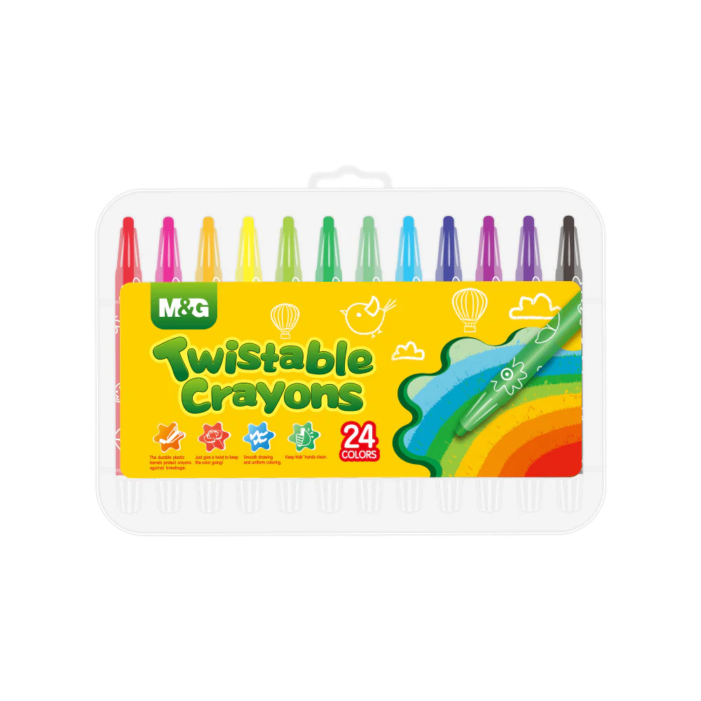 M&G Twistable Crayon 24 colors. PP Box Package. (1 per pack)