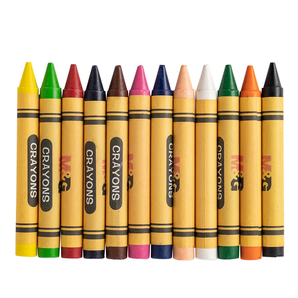 M&G 11mm*100mm Round Crayon. 12 colors. (1 per pack)