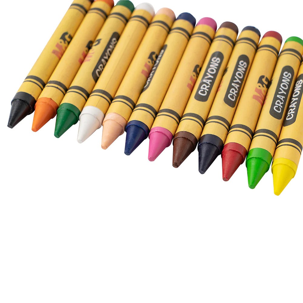 M&G 11mm*100mm Round Crayon. 12 colors. (1 per pack)