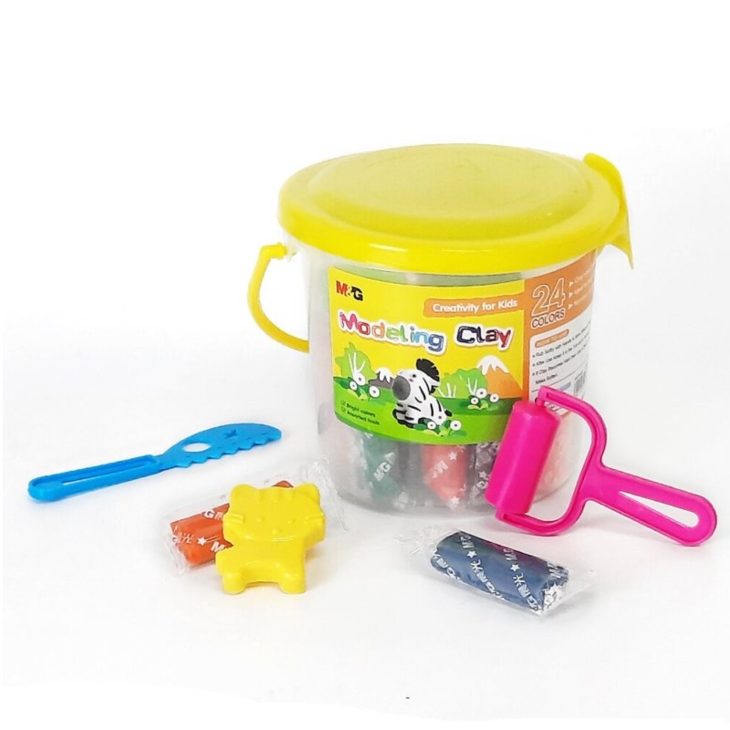 M&G Modelling Clay 24 colors. PP Drum Package. (1 per pack)