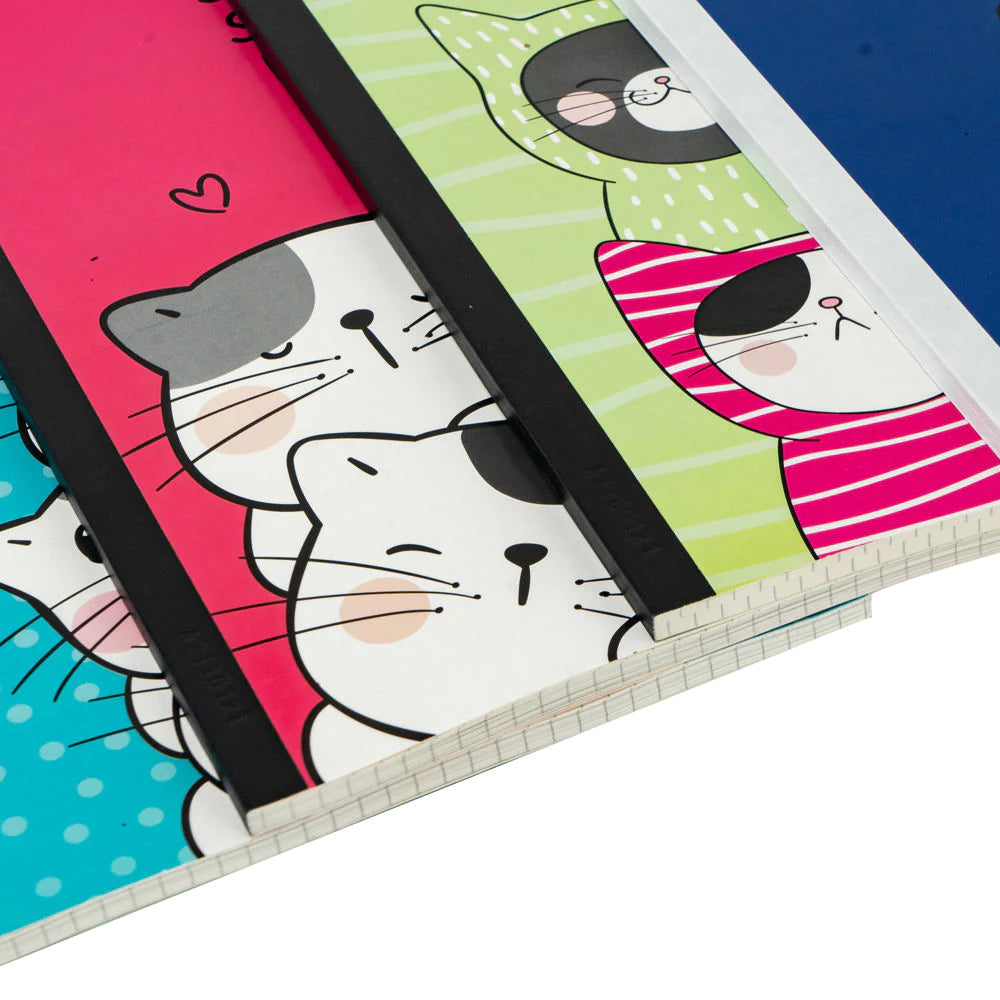 B5 / 60pages. Glued Notebook. 70gsm White paper. 5mm Square. (4 per pack)