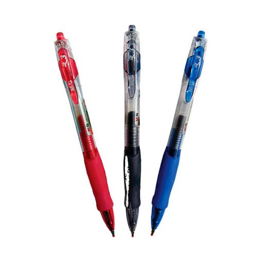 M&G Retractable Gel Pen Blue 0.5mm. Comfort Rubber Grip. (5 per pack)