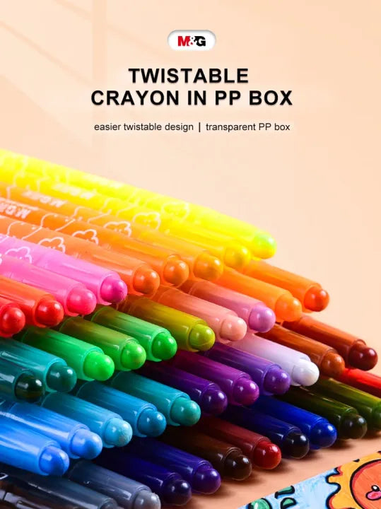 M&G Twistable Crayon 24 colors. PP Box Package. (1 per pack)