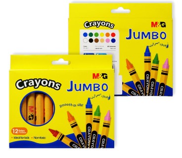 M&G 11mm*100mm Round Crayon. 12 colors. (1 per pack)