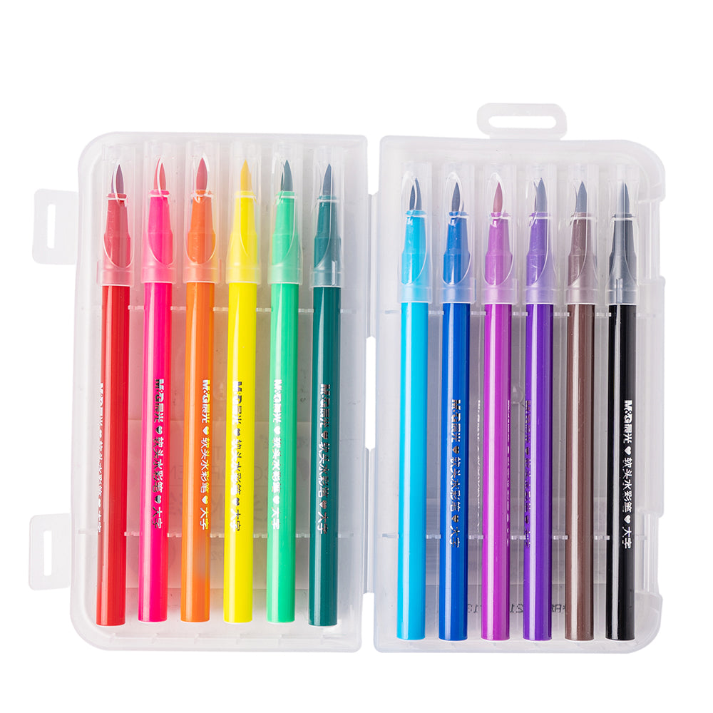 M&G Soft Brush Water Color Pen. Washable. 12 colors. (1 per pack)