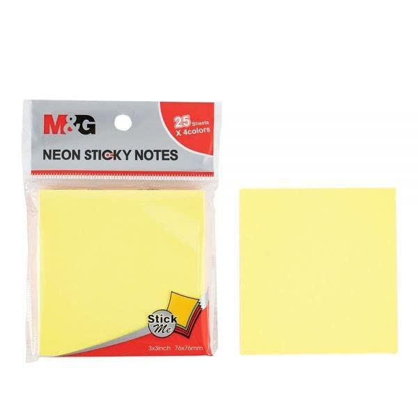 M&G 3"x3" Colorful Sticky Notes. 100 sheets 76x76mm. (5 per pack)