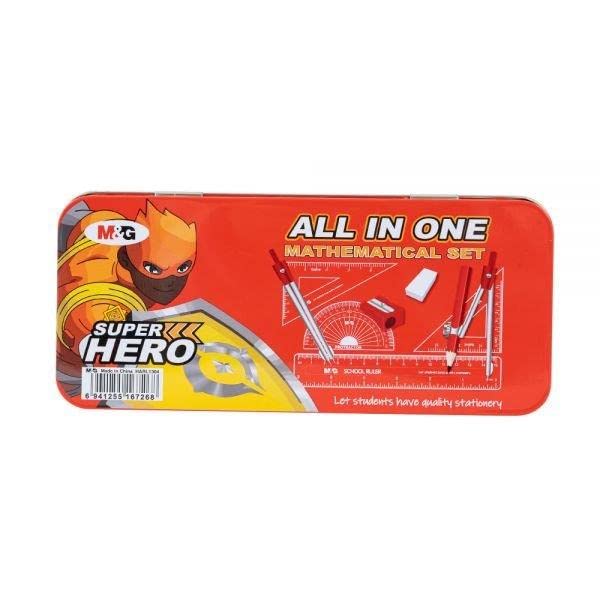 M&G Math Set 8pcs, Metal Box packing. (1 per pack)
