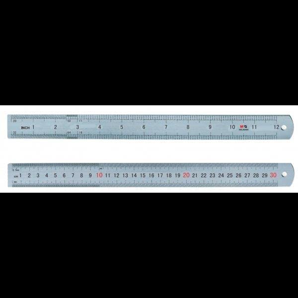 M&G Aluminium Alloy Ruler 30cm, CM & INCH. (2 per pack)