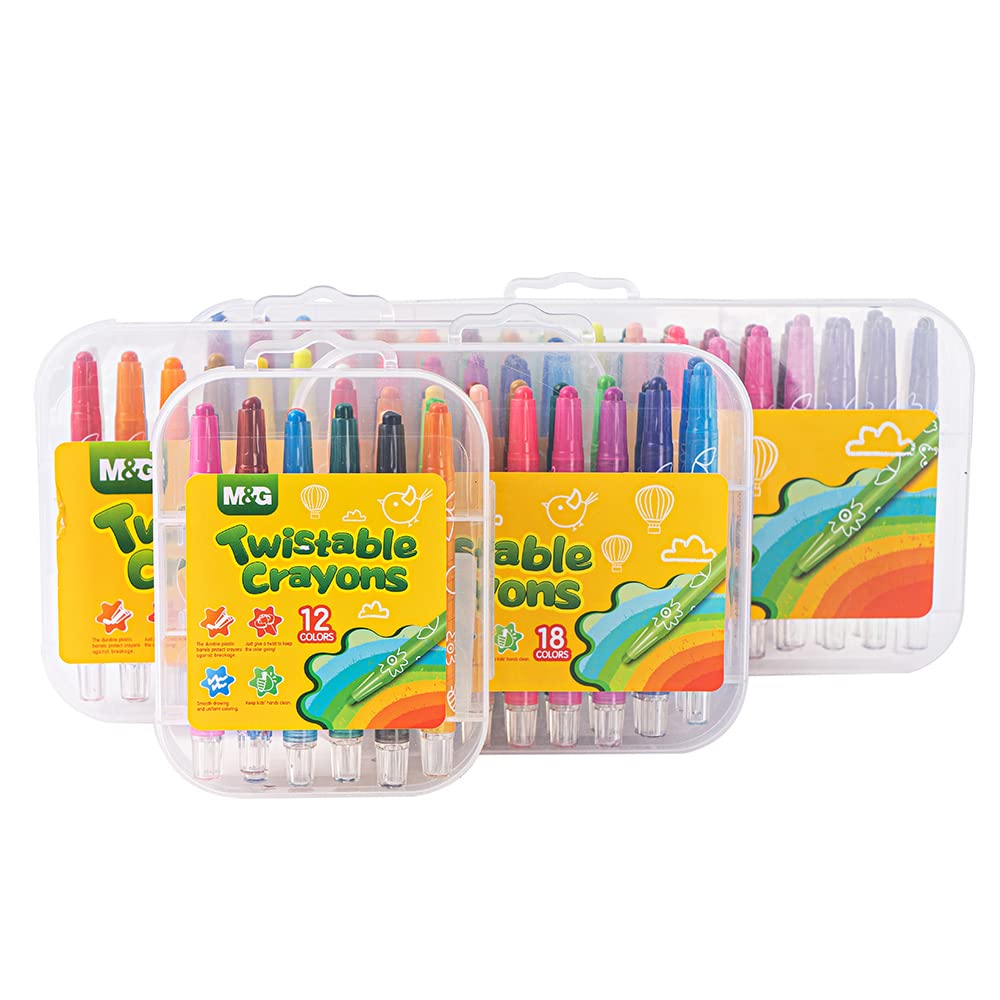 M&G Twistable Crayon 12 colors. PP Box Package. (1 per pack)