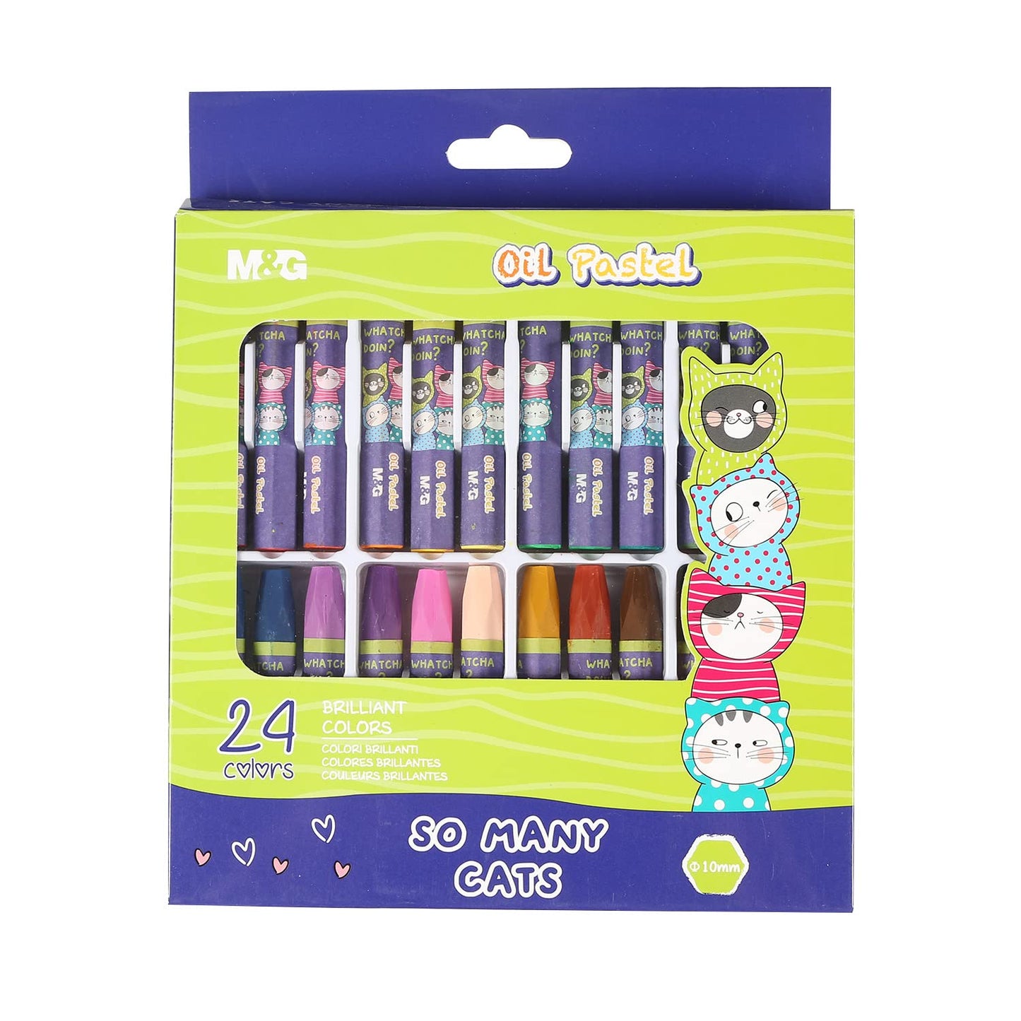 24 colors Oil Pastel-Hex shape. Diameter: 1cm. (1 per pack)