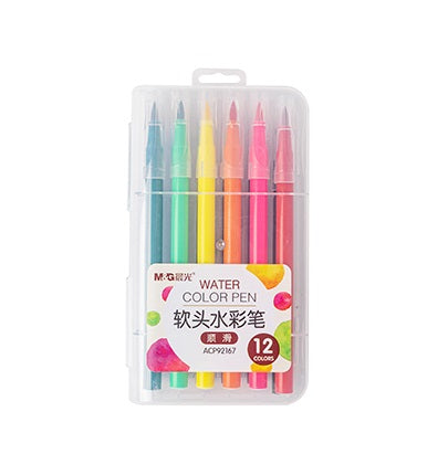 M&G Soft Brush Water Color Pen. Washable. 12 colors. (1 per pack)