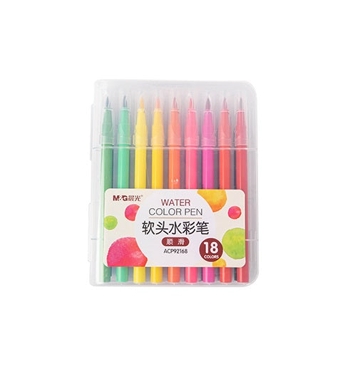 M&G Soft Brush Water Color Pen. Washable. 18 colors. (1 per pack)