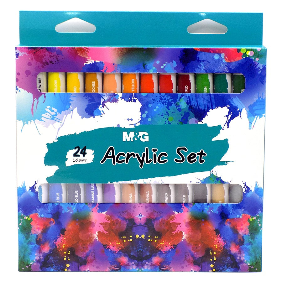 M&G 12ML Acrylic Paint. Set of 24 colors. (1 per pack)