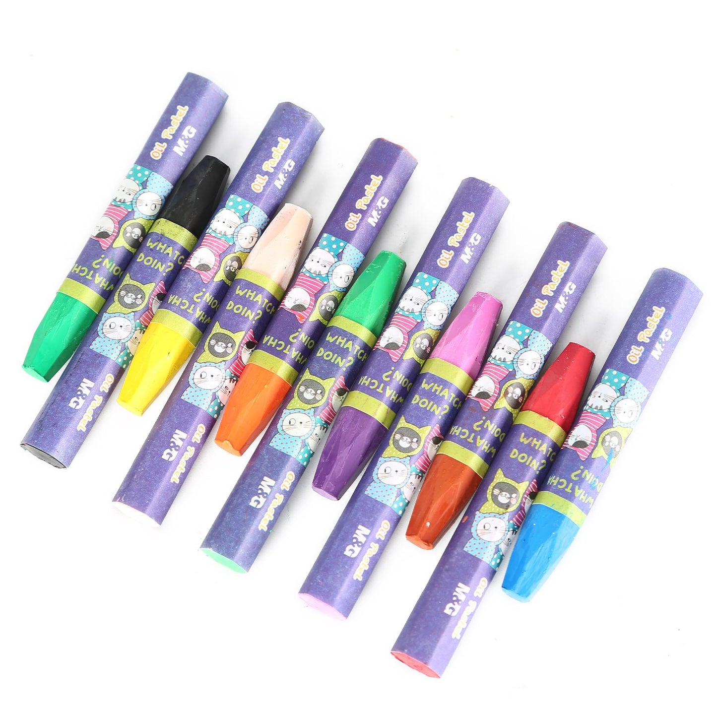 12 colors Oil Pastel-Hex shape. Diameter: 1cm.  (1 per pack)