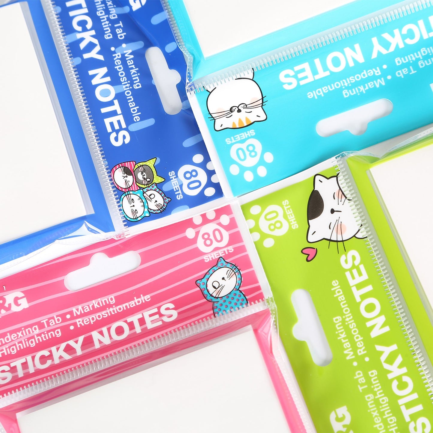 3X3'' Colorful Print Sticky note. 80 sheets.  (5 per pack)