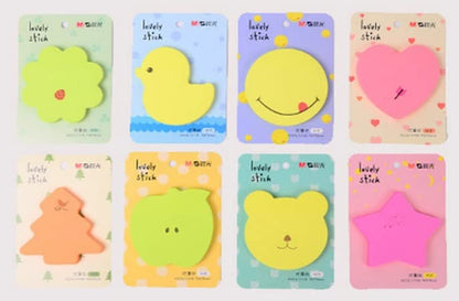 M&G Lovely Shapes Neon Color Sticky Notes. 60 sheets 76x76mm.  (6 per pack)