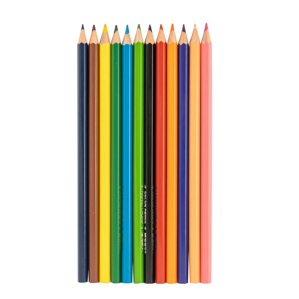 M&G Hexagon Color Pencil 12 colors. Flat Box Package.  (1 per pack)