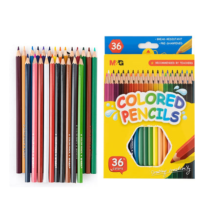 M&G Hexagon Color Pencil 36 colors. Flat Box Package.  (1 per pack)