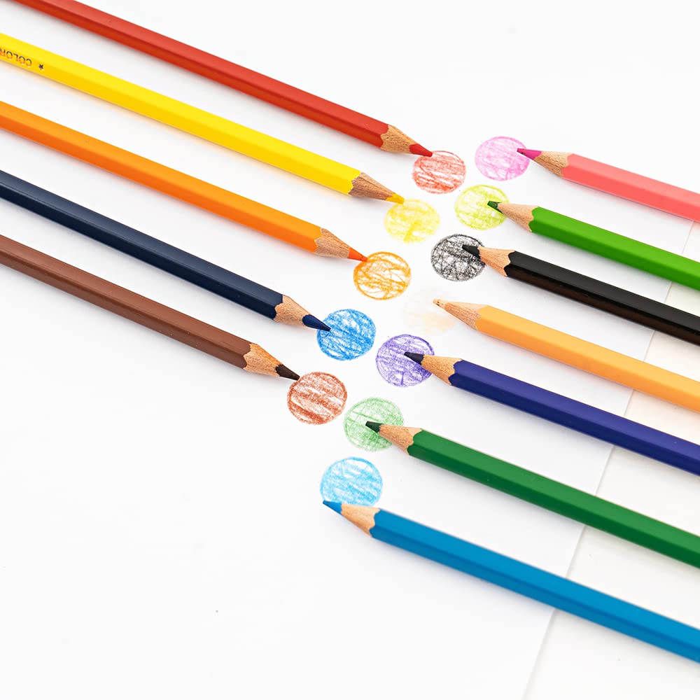 M&G Hexagon Color Pencil 12 colors. Flat Box Package.  (1 per pack)
