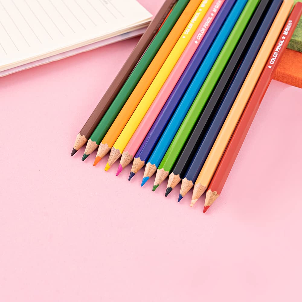 M&G Hexagon Color Pencil 12 colors. Flat Box Package.  (1 per pack)