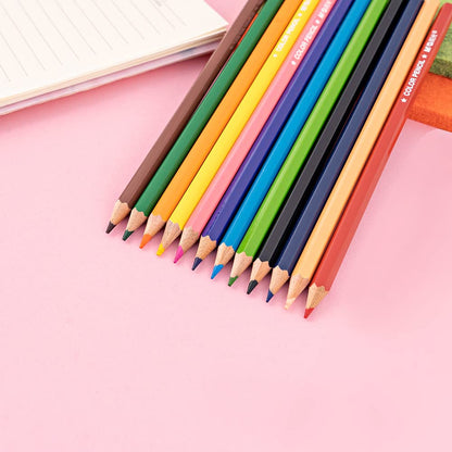 M&G Hexagon Color Pencil 12 colors. Flat Box Package.  (1 per pack)