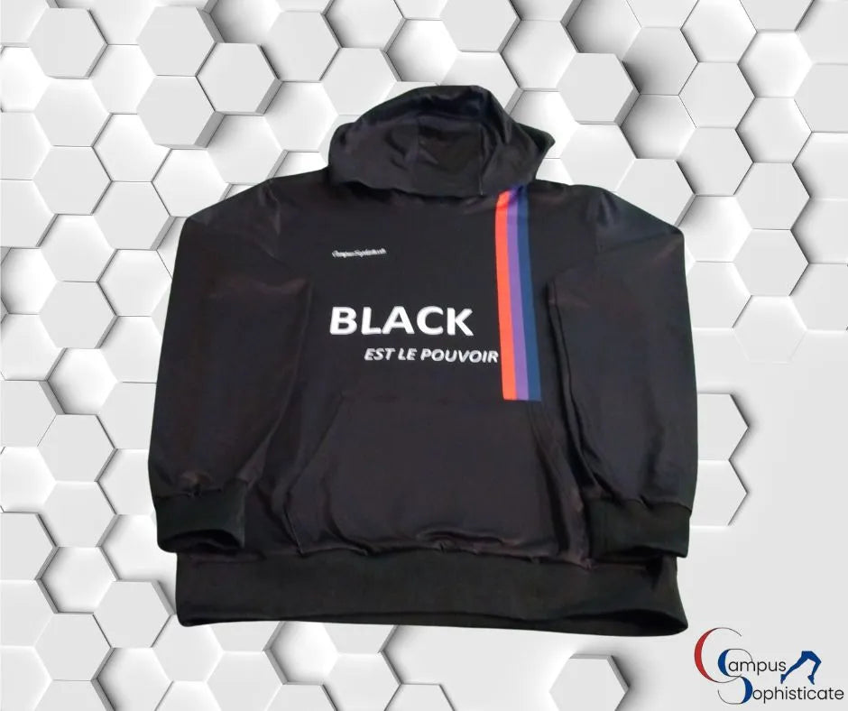 Campus Sophisticate Male Hoodies BLACK EST LE POUVOIR - Black Is Powerful