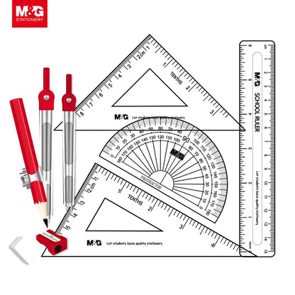 M&G Math Set 8pcs, Metal Box packing.  (1 per pack)