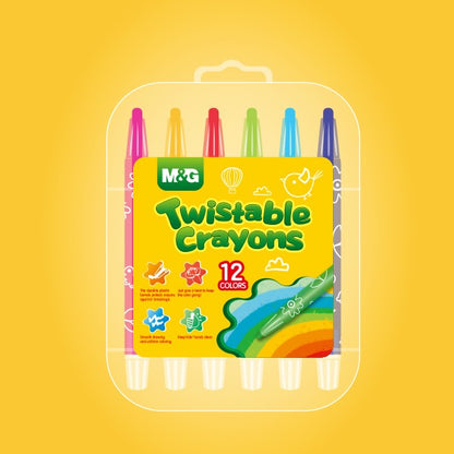 M&G Twistable Crayon 12 colors. PP Box Package.  (1 per pack)