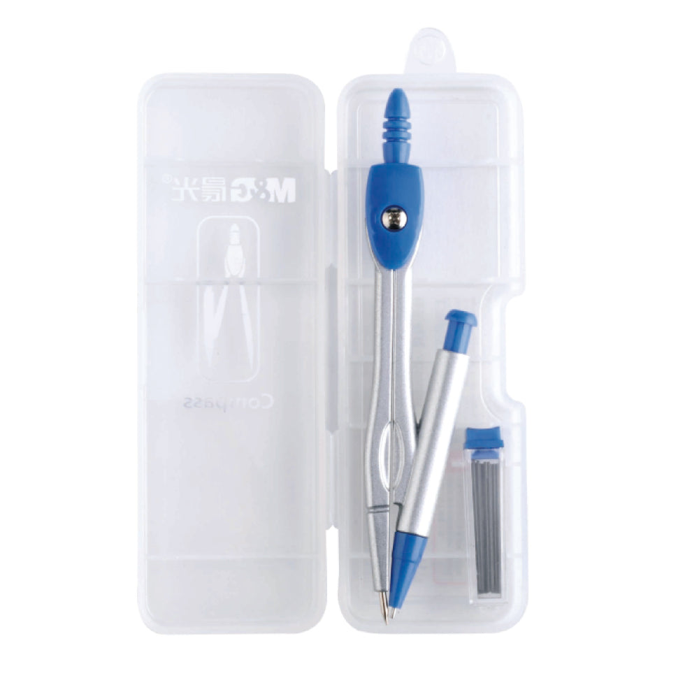 M&G Aluminum Alloy Compass with 0.5mm Mechanical Pencil.  (2 per pack)