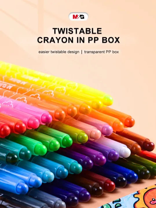 M&G Twistable Crayon 24 colors. PP Box Package.  (1 per pack)
