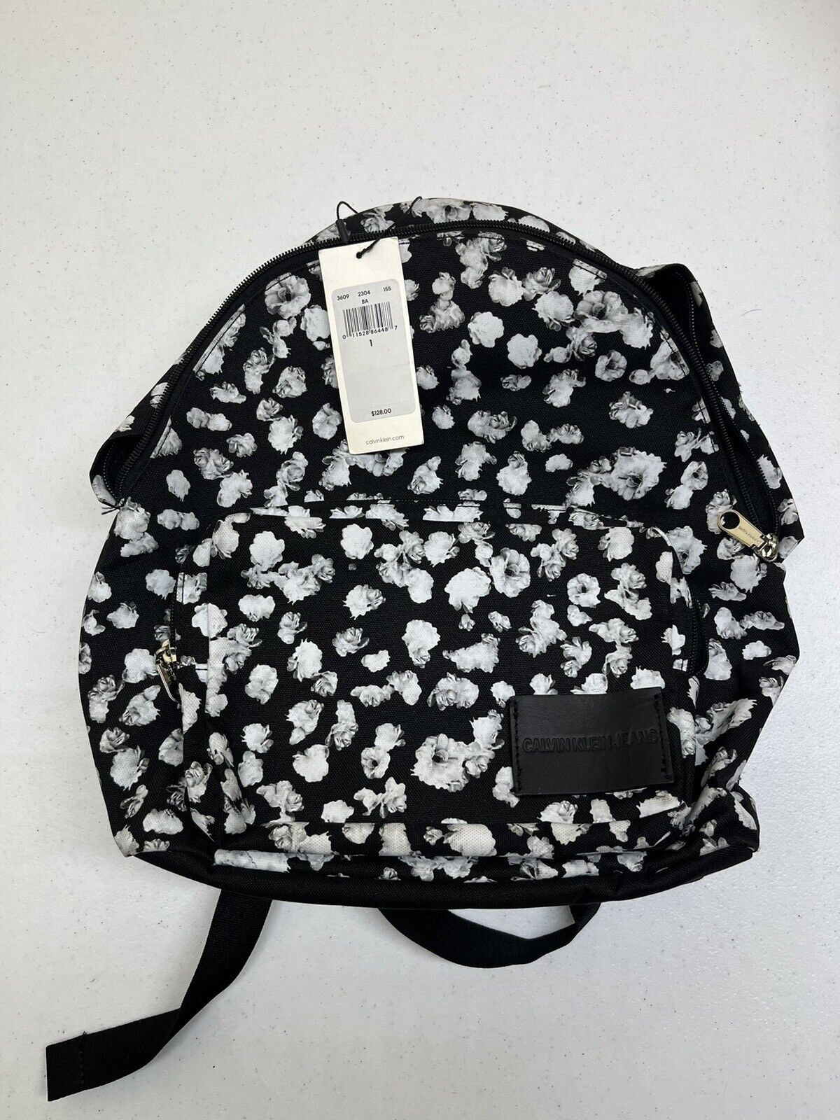 Calvin Klein - Black and White Floral Print Backpack