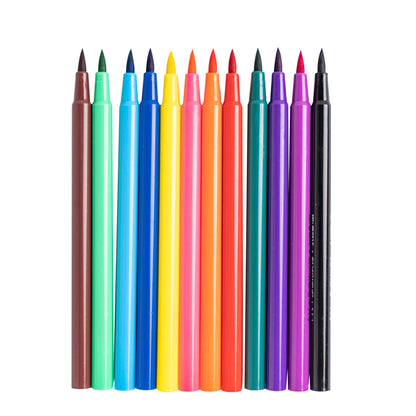 M&G Soft Brush Water Color Pen. Washable. 12 colors.  (1 per pack)