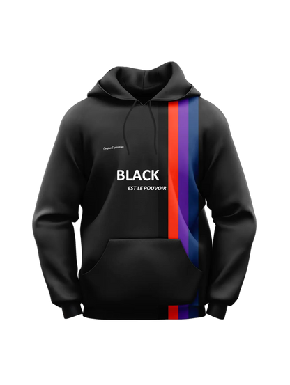 Campus Sophisticate Male Hoodies BLACK EST LE POUVOIR - Black Is Powerful