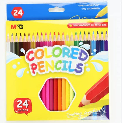 M&G Hexagon Color Pencil 24 colors. Flat Box Package.  (1 per pack)