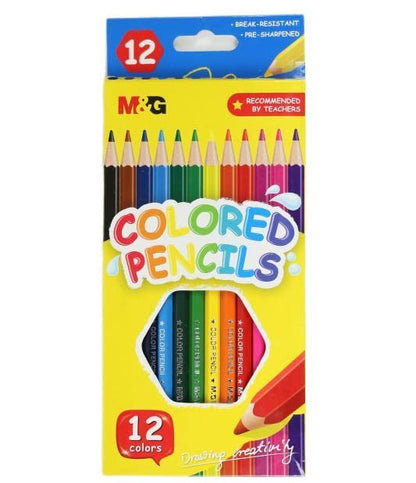 M&G Hexagon Color Pencil 12 colors. Flat Box Package.  (1 per pack)