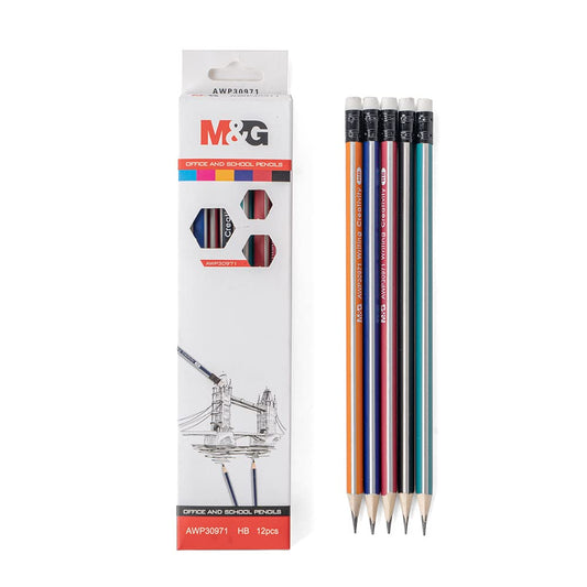 M&G Pencil triangle with eraser 2B.   (10 per pack)