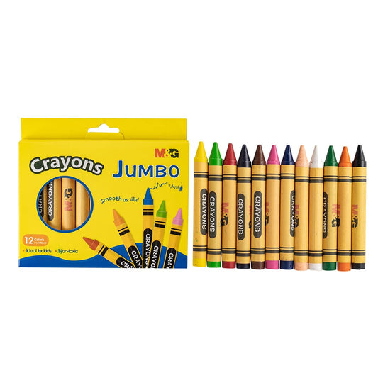 M&G 11mm*100mm Round Crayon. 12 colors.  (1 per pack)