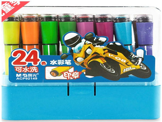 M&G Stamp Water Color Pen Hexagon. Washable. 24 colors.  (1 per pack)