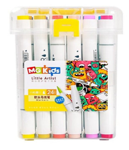 M&G Soft Brush Double-Tip Round Marker. 24 colors.  (1 per pack)