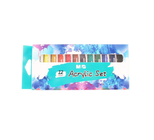 M&G Acrylic Paint Set. 12ml. 12 colors.  (1 per pack)