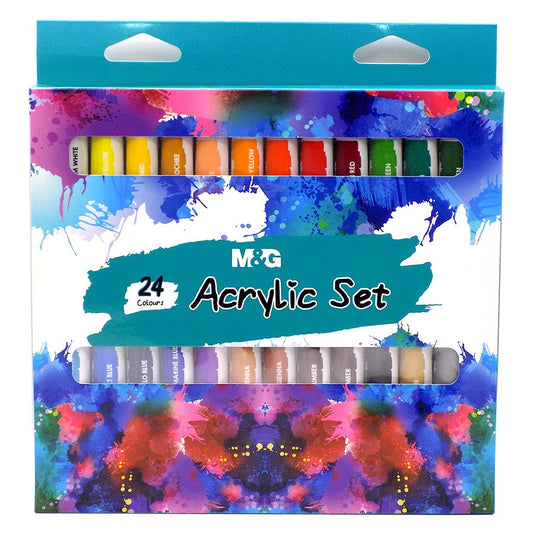 M&G 12ML Acrylic Paint. Set of  24 colors.  (1 per pack)
